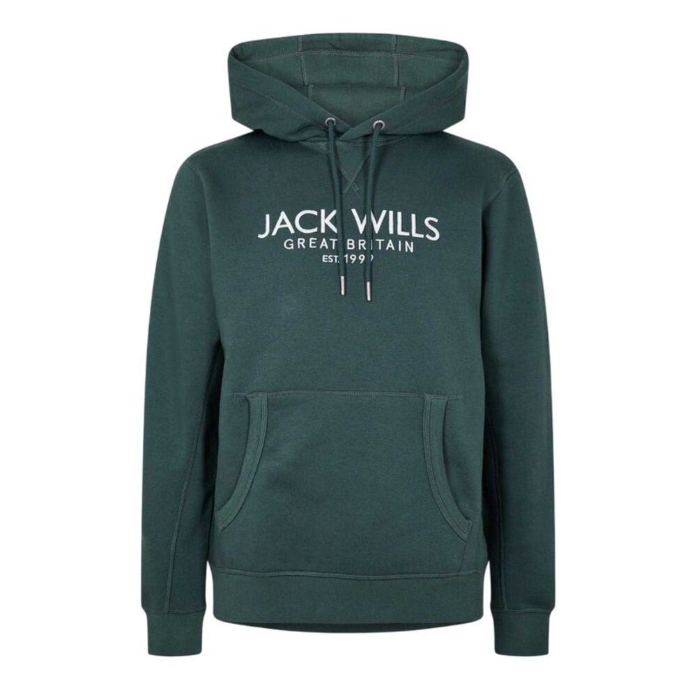 Jack Wills Mens Batsford Logo Hoodie / Pine
